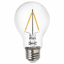 이케아 뤼에트 LED전구 E26 100루멘 2700K 구형 투명 6x10.3cm, 1개, 이미지참조