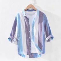 남자 린넨 셔츠 빅사이즈 봄 여름 가을 남성 캐주얼 면마 마 상의 2022봄여름 mens summer linen shirts KB0126