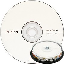 퓨전 4배속 4.7GB DVD-RW 10장 케이크박스 포장/공DVD