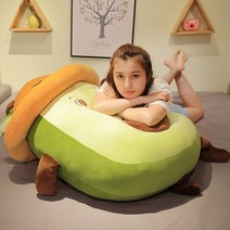 아보카도 인형 쿠션 여자 털 인형 빅 사이즈 사무실허리쿠션 까사미아쿠션 방석 사무실의자쿠션 의자허리쿠션 패브릭소품, 옵션02, 120cm 쿠션 (1X1.7m 담요 추가)