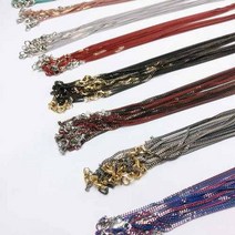 (남 여공용) 체인 서클형 투톤 패션 마스스트랩 KF94 악세사리 패션 마스크목걸이줄, 그레이&블랙