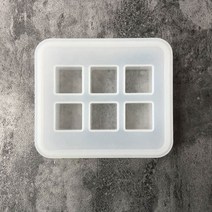 와이지알씨 미라클 실리콘 몰드 사각 원형 6구 UV 레진 레진공예 미니어쳐, 5-3.실리콘몰드 사각 6구 반투명