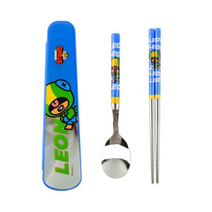 릴팡 브롤스타즈 진공 스텐 숟가락 + 젓가락 + 케이스 세트, 레온(BR6467), 숟가락+젓가락+케이스