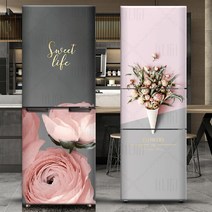 예쁜 꽃그림 냉장고 에어컨 포인트 시트지 인테리어 리폼 필름지, 옵션 O