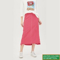 이랜드 [베네통]60%OFF[베네통]컬러 체크 언발 머메이드 스커트 BASK05111