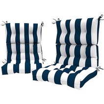 LVTXIII 야외 좌석/등받이 의자 쿠션 파티오 터프트 하이 백 쿠션 계절 교체 흔들 의자 쿠션 타이 포함 (너비 55.9cm x 깊이 50.8cm(22인치 x 20인치) 2, Cabana Navy