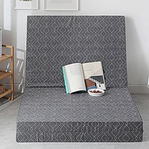 조은집 순면 3단 접이식 매트리스, 지그재그 그레이