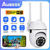 보안 업체 녹화기 Aubess 무선 홈 보안 CCTV 카메라 PTZ 와이파이 IP 4K HD 5MP 감시 디지털 줌 H.265 1, 04 AU plug 1080P