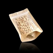 기타 바보사랑[니모키즈]앞투명 후면 크라프트 지퍼스탠드 봉투 20X28cm 200매, 20X28cm 밑면10cm_밑지5cm