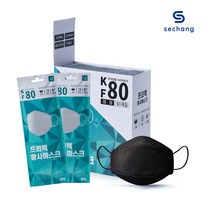 [프리텍] KF80 황사방역 마스크 대형 블랙 50매/100매, 100매