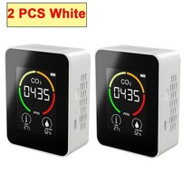 공기측정기 공기질측정기 온습도계 co2 meter co2 detector 다기능 홈 지능형 가스 분석기 가정용 디지털 대기 오염 모니터, 검은색