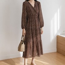여성 겨울 하늘하늘 도트 쉬폰원피스 드레스