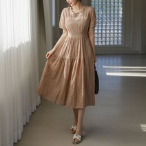 스타일온미 메종 플라워 펀칭 레이스 롱 원피스