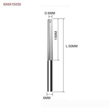 1 개 3.175mm 4mm 6mm 8mm 2 개의 플루트 스트레이트 슬롯 비트 우드 커터 CNC 솔리드 카바이드 더블 라우터, [26] 6X6X15X50, 26 6X6X15X50