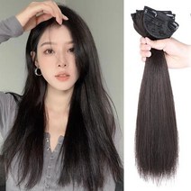 온리정 긴생머리 매직스타일 똑딱이 헤어피스 붙임머리 부분가발 55cm 3개, 블랙