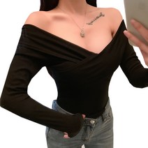 데이홀릭 크로스 무지 긴팔 티셔츠