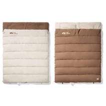 모비가든 2인용 침낭 더블 커플 동계 침낭, White & Cream