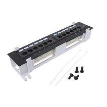12 포트 RJ45 네트워킹 월 마운트 랙 마운트 브래킷 CAT5 CAT5E 패치 패널, 한개옵션0, 한개옵션0