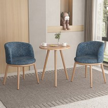 2인용 부부테이블세트 2인 원형 티테이블 식탁 탁자 의자 세트 원목 600, 38번