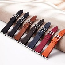 재고정리 프랑스 명품 바레니아가죽 애플워치호환 가죽스트랩, 데님, 38-40-41mm