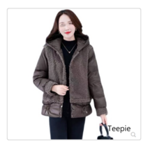 티피/Teepie 램스울 패딩 얇은 후드 숏 패딩 슬림 패딩