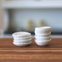 미니어쳐 도자기접시4p 그릇4p 주방소품, 접시4p