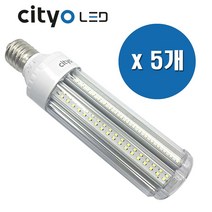 씨티오 LED 보안등 40W E39 파워램프 대모갈전구 주광색, 5개