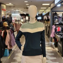 루이까스텔 가을 여성 골프 전판 V 인다샤 반집업 니트 티셔츠 3LCSW057 터키블루 루이 777