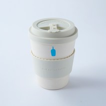 블루보틀 에코컵 350ml 실리콘 뚜껑, 화이트