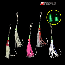 트리플 대구 외바늘 꼴뚜기 축광 채비 40호 바늘, 펄블루