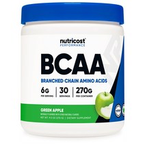 Nutricost 뉴트리코스트 BCAA 파우더 2:1:1 270g 그린 애플맛