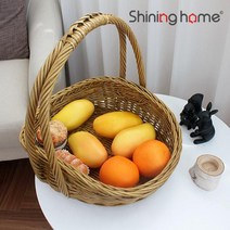 [샤이닝홈] 이너스 둥근 라탄 과일바구니 포장 소품 장식