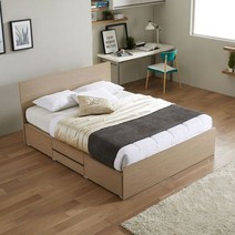 침대프레임 민자헤드 2단서랍 퀸겸용 킹 G-B149 다용도침대 원목저상형침대 저상형침대 원룸침대 퀸침대 이쁜침대 원목침대 고시원침대, 연오크