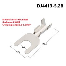 100 개 3.2 4.2 5.2 6.2 8.2 포크 터미널 블록 모양 베어 냉간 압착 U 자형 Y 러그 접지, 03 5.2MM