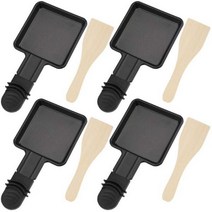 치즈 라클레트 플레이트 구운 치즈 바베큐 기계 슬레이트 전기 그릴 스쿠프 스쿠프 그릴 팬 4 개, 4PCS