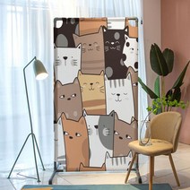 경량칸막이 가벽 파티션 분할 인테리어 패브릭, 30고양이H80 180