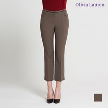 올리비아로렌 체크 패턴 부츠컷 팬츠 VOCDLVF7421
