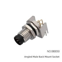 CAZN M8 앵글 수 백 마운트 소켓 34568 코어 항공 플러그 IP6768 방수 용접 PCB 커넥터, 없음, 080050 Male+5 core B