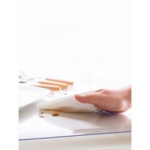 유리 대용 pvc 식탁보 방수 및 노 워시 테이블 매트 투명 커피 책상 주방 식탁 PU, 90x90cm, 향균 투명 7.0 두께 5.0