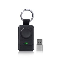 휴대용 무선 충전기 애플 와치 7 키 체인 USB C 1400Mah 독 8 6 5 4 아이와치용, 02 Black