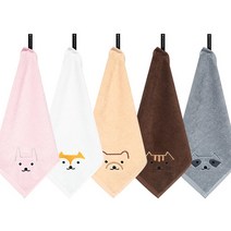 송월타올 빼꼼 갤럭시 트레블 고리수건, 5장, 빼꼼(골고루)