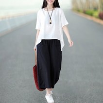 면 린넨 여성 마 상하의세트 퓨전 소재 원피스 여름 여자 개량 생활한복 삼베