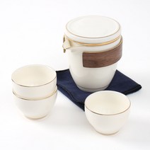 3인 도자기 다기세트 순수 백자 차생활 휴대용 찻잔, 단품, 상세페이지 참조, 짱구마켓 본상품선택