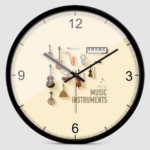 음표로 읽는 시계 음표시계 피아노 학원 음악학원 소품 크리에이티브, CH160블랙메탈 + 12인치