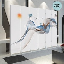 유럽식 접이식 가벽 이동식 차단벽 병풍 거실 원룸 베란다 심플 모던 가림막 가정용 사무실 칸막이 시공 경량 식당용 우드레이 래핑 셀프 주방 침대 가벽 공간분리 파티션 분할 침실, 6부작정제 7종