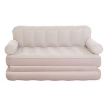 Bestway 캠핑 아웃도어 2in1 접이식 더블 에어 소파베드 에어매트 (펌프 미포함), 베이지 (펌프 미포함)