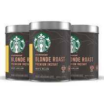 Starbucks 스타벅스 프리미엄 인스턴트 커피 블론드로스트 아라비카커피 틴케이스 미국직배송 탕비실커피추천 90g 3개 1세트