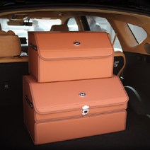 엠노블 현대 트렁크정리함 수납 보관함 케이스 접이식 차량용 신발장 세차가방 그랜저 싼타페 SUV 투싼 코나 펠리세이드, 브라운