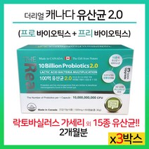The Real 캐나다 프리바이오틱스 프로바이오틱스 유산균 캡슐 유익균증식 락토바실러스, 500mg, 180캡슐