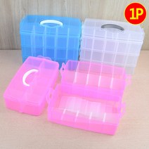 대형 3단 뜨개실 보관함 털실 레고 블럭 미니카 털실 장난감 정리함, 투명